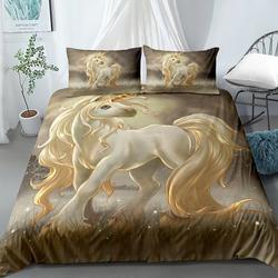 3D Unicorn Bedding Set Gift For Your Girlfriend Boyfriend Gift For Love Gift For Friend Best Valentine Present Holiday Gift