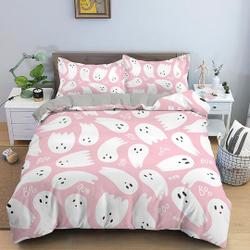 Cute baby ghost pink Halloween Bedding Set Gift For Your Girlfriend Boyfriend Gift For Love Gift For Friend Best Valentine Present Holiday Gift