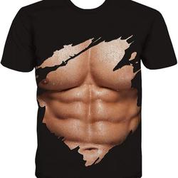 Muscle Tee Shirts for Men Funny T-Shirt with Abdominal Muscle 3D Printed Meaningful Gift For Family Gift For Boyfriend Valentine Gift