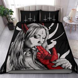 New! Satanic Cross Satanic Demon Embrace The Master Bedding Set Gift For Your Girlfriend Boyfriend Gift For Love Gift For Friend Best Valentine Present Holiday Gift