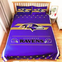 NFL Baltimore Ravens Football Team Logo Bedding Set Gift For Your Girlfriend Boyfriend Gift For Love Gift For Friend Best Valentine Present Holiday Gift