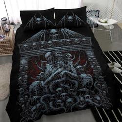 Skull Skeleton Demon Bat Skull Death Shrine Bedding Set Gift For Your Girlfriend Boyfriend Gift For Love Gift For Friend Best Valentine Present Holiday Gift