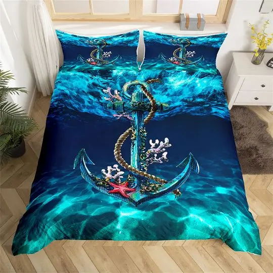 Nautical Anchor Bedding SetsGift For Your Girlfriend Boyfriend Gift For Love Gift For Friend Best Valentine Present Holiday Gift