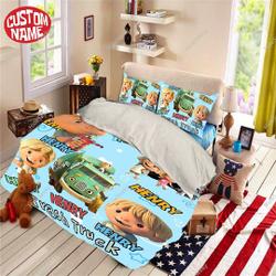 Personalized Trash Truck Bedding Set Gift For Your Girlfriend Boyfriend Gift For Love Gift For Friend Best Valentine Present Holiday Gift