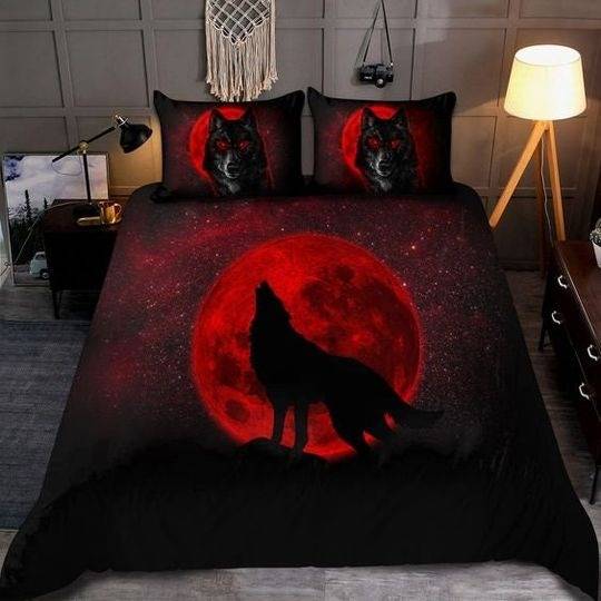 Personalized Wolf 3D Red color Bedding SetsGift For Your Girlfriend Boyfriend Gift For Love Gift For Friend Best Valentine Present Holiday Gift