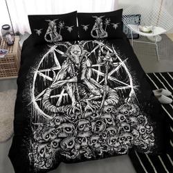Skull Satanic Goat Bedding Set Gift For Your Girlfriend Boyfriend Gift For Love Gift For Friend Best Valentine Present Holiday Gift