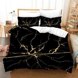 Marble Black and Gold Bedding Set Gift For Your Girlfriend Boyfriend Gift For Love Gift For Friend Best Valentine Present Holiday Gift