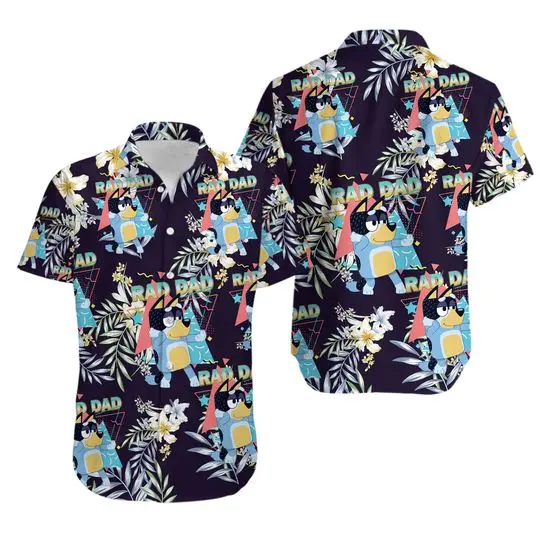 Fathers Shirt, BlueyDad Hawaiian Shirt Gift For Your Girlfriend Boyfriend Gift For Love Gift For Friend Best Valentine Present Holiday Gift