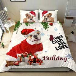 Bulldog Cute Christmas Christmas Bedding SetsGift For Your Girlfriend Boyfriend Gift For Love Gift For Friend Best Valentine Present Holiday Gift