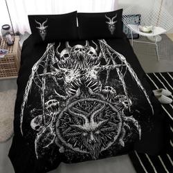Skull Bat Wing Demon Satanic Goat Satanic Pentagram Serpent Bedding Set Gift For Your Girlfriend Boyfriend Gift For Love Gift For Friend Best Valentine Present Holiday Gift
