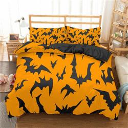 Bats design pattern Halloween Bedding Set Gift For Your Girlfriend Boyfriend Gift For Love Gift For Friend Best Valentine Present Holiday Gift