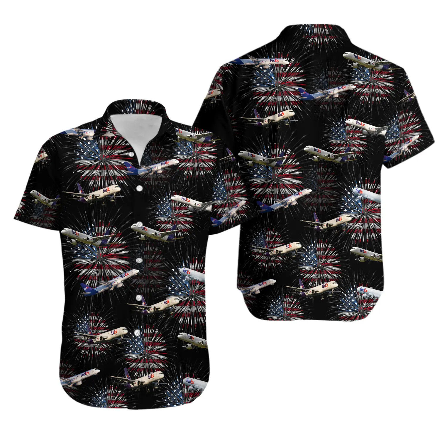 Fedex Boeing 757 American Proud Summer Hawaiian Shirts Gift For Your Girlfriend Boyfriend Gift For Love Gift For Friend Best Valentine Present Holiday Gift