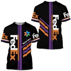 Fedex simple color line T-shirt 3d custom name gift for Delivery Driver Meaningful Gift For Family Gift For Boyfriend Valentine Gift