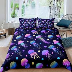 Psychedelic jellyfish bedding purple Bedding SetsGift For Your Girlfriend Boyfriend Gift For Love Gift For Friend Best Valentine Present Holiday Gift