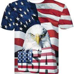 Men's American Flag 3D Print with The Eagle T-Shirt Meaningful Gift For Family Gift For Boyfriend Valentine Gift