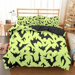 Neon green bats halloween bedding Set Gift For Your Girlfriend Boyfriend Gift For Love Gift For Friend Best Valentine Present Holiday Gift