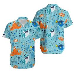 Finding Nemo Disney Hawaiin Shirt, Nemo Marlin Dory Crush Shirt, Disney World Disneyland Hawaiian Shirt Gift For Your Girlfriend Boyfriend Gift For Love Gift For Friend Best Valentine Present Holiday Gift