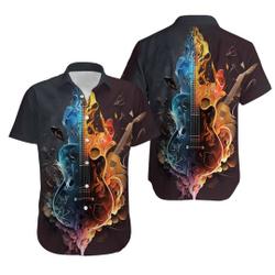 Flame Guitar Music Hawaiian Shirt Gift For Your Girlfriend Boyfriend Gift For Love Gift For Friend Best Valentine Present Holiday Gift