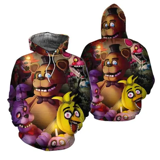 FNAF Five Nights at Freddy's Hoodie, Horror 3D Hoodie