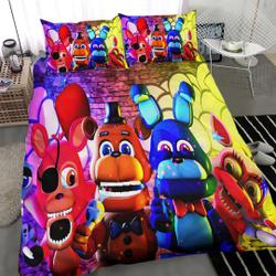 FNaF World Bedding Three Piece Bedding Set Gift For Your Girlfriend Boyfriend Gift For Love Gift For Friend Best Valentine Present Holiday Gift