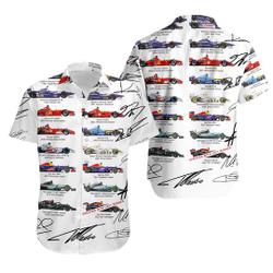 Formula One All World Drivers Champions Hawaiian Shirt, Car Hawaiian Shirt Gift For Your Girlfriend Boyfriend Gift For Love Gift For Friend Best Valentine Present Holiday Gift