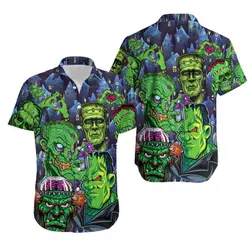 Frankenstein Hawaiian Shirt, Horror Movie Shirt Gift For Your Girlfriend Boyfriend Gift For Love Gift For Friend Best Valentine Present Holiday Gift