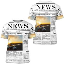Front Page Newspaper Print T-Shirt 3D Meaningful Gift For Family Gift For Boyfriend Valentine Gift