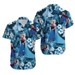 Frozen Hawaiian Shirt, Summer Hawaiian Shirt,  Frozen Shirt, Funny Cartoon Shirt Gift For Your Girlfriend Boyfriend Gift For Love Gift For Friend Best Valentine Present Holiday Gift
