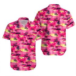 Fuchsia Ocean Sunset View Hawaiian Shirt Gift For Your Girlfriend Boyfriend Gift For Love Gift For Friend Best Valentine Present Holiday Gift