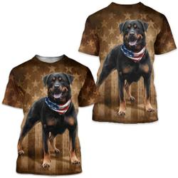 Funny Animal Cute Rottweiler Dog 3D T-Shirt Meaningful Gift For Family Gift For Boyfriend Valentine Gift