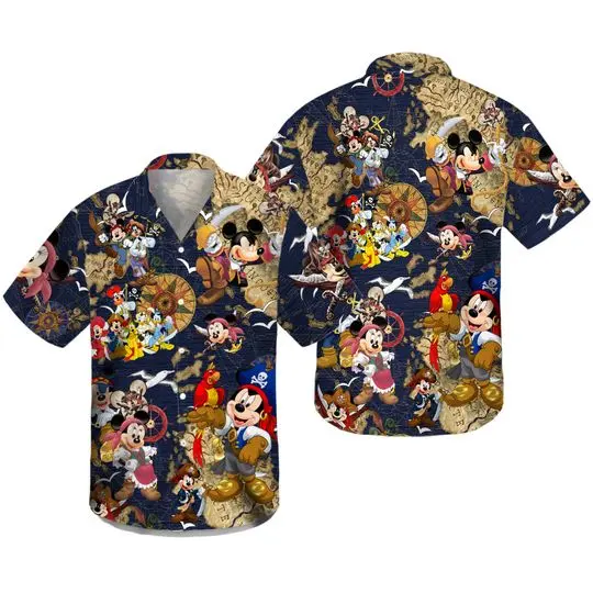 Funny Disney Pirate Hawaiian Shirt Gift For Your Girlfriend Boyfriend Gift For Love Gift For Friend Best Valentine Present Holiday Gift