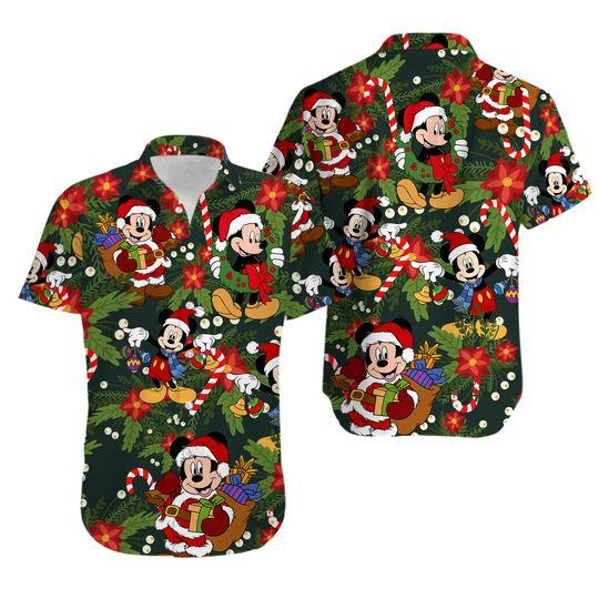 Funny Mickey Disney Christmas Hawaiian Shirt Gift For Your Girlfriend Boyfriend Gift For Love Gift For Friend Best Valentine Present Holiday Gift