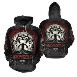 Funny Stone Sour Hoodies 3D, Stone Sour Pullover Totem Black Hoodie