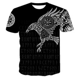 Unisex 3D Printed Cool Vikings Tattoo Norse Mythology T-shirt Tops Meaningful Gift For Family Gift For Boyfriend Valentine Gift