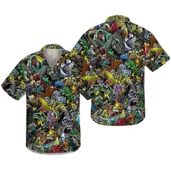 Gadzillo Collage Kaiju Monsters Hawaiian Shirt Gift For Your Girlfriend Boyfriend Gift For Love Gift For Friend Best Valentine Present Holiday Gift
