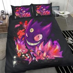 Gengar Bedding Three Piece Quilt Cover Comfortable Sport Customized Quilt CoverGift For Your Girlfriend Boyfriend Gift For Love Gift For Friend Best Valentine Present Holiday Gift
