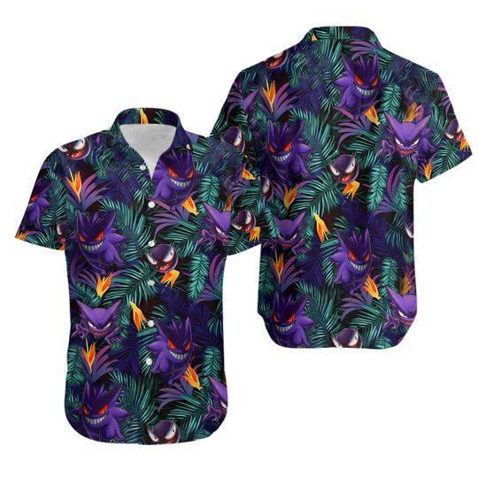 Gengar Evolution Hawaiian Shirt Gift For Your Girlfriend Boyfriend Gift For Love Gift For Friend Best Valentine Present Holiday Gift