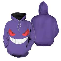 Gengar Ghost 3D Hoodie, PKM Gengar Costume Shirt