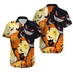 Gengar PKM Halloween Anime Gengar Mimikyu Halloween Hawaii Shirt Gift For Your Girlfriend Boyfriend Gift For Love Gift For Friend Best Valentine Present Holiday Gift
