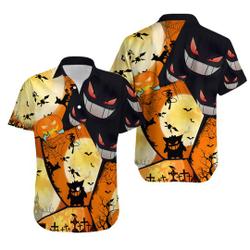 Gengar PKM Halloween Hawaiian Shirt Gift For Your Girlfriend Boyfriend Gift For Love Gift For Friend Best Valentine Present Holiday Gift