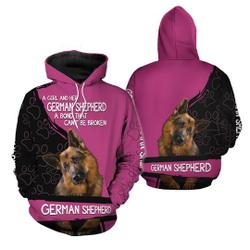 German Shepherd 3D Hoodie, 3D Hoodie For Men, All Over Print - A Girl And Her German Shepherd