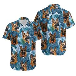 German Shepherd Blue Hawaiian Shirt Gift For Your Girlfriend Boyfriend Gift For Love Gift For Friend Best Valentine Present Holiday Gift