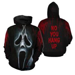 Ghost Face 3D Hoodies, Scary Movie Gift