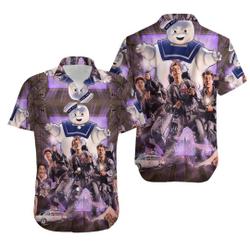 Ghostbusters vintage 3D All Print Hawaiian Shirt Gift For Your Girlfriend Boyfriend Gift For Love Gift For Friend Best Valentine Present Holiday Gift