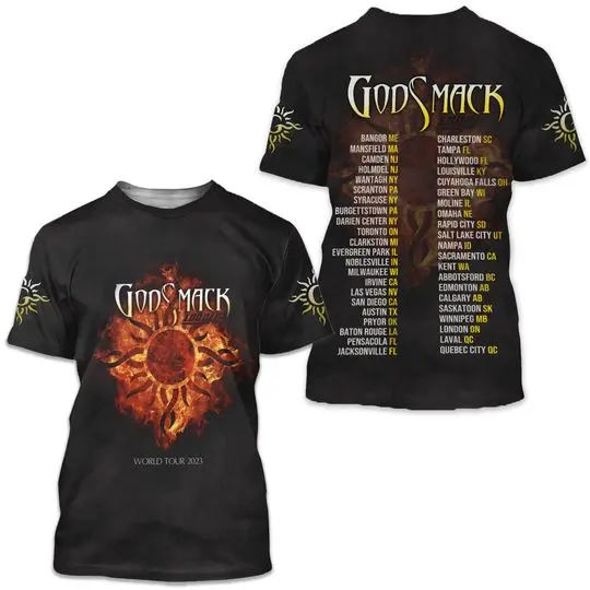 Godsmack 2023 Music Tour 3D T-shirt Meaningful Gift For Family Gift For Boyfriend Valentine Gift