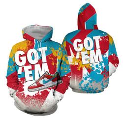 Got Em 3D ZigZag Painted.Dunk Low LeBron James Fruity Pebbles outfit hoodie
