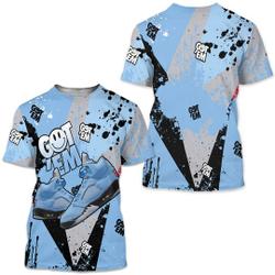 Graffiti Got Em Shoes Shirt Match Retro University Blue 5s Tee, Jordan 5 University Blue 3D T-Shirt Meaningful Gift For Family Gift For Boyfriend Valentine Gift