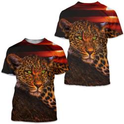 Graphic Leopard 3D Animal Print Short Sleeve T-shirt Daily Tops Vintage Rock Meaningful Gift For Family Gift For Boyfriend Valentine Gift