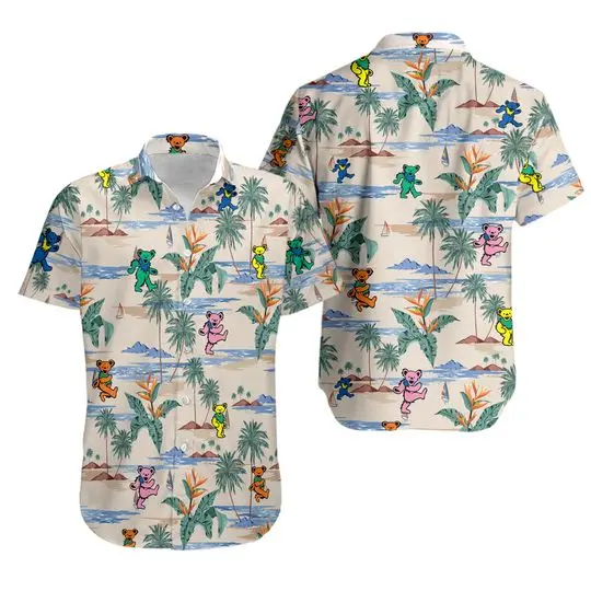 Grateful Dead Dancing Bears Hawaii Shirt Gift For Your Girlfriend Boyfriend Gift For Love Gift For Friend Best Valentine Present Holiday Gift