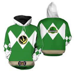 Green Power MMPR Ranger Dinosaur 3D Hoodie